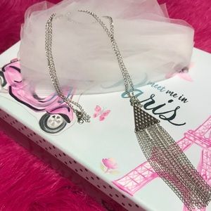 Geometrical fringed chain necklace